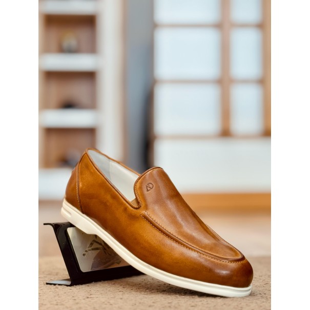 Mocassins en cuir – TE11 CAMEL - MAKEBA