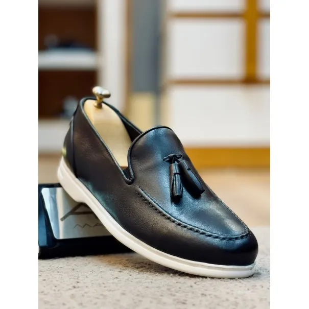 Mocassins en cuir – TE03 NOIR - MAKEBA