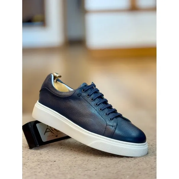 Baskets en cuir– 3216 BLEU FALL - MAKEBA