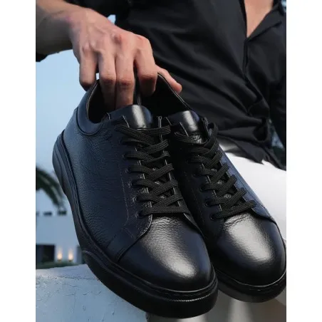 Baskets légeres en cuir Enzo – E15 Noir Fall - MAKEBA