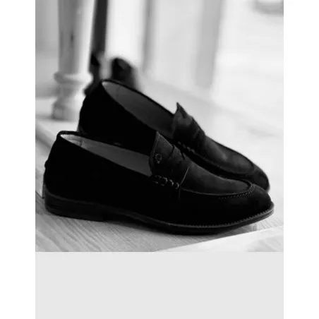 Mocassin Homme MAKEBA  CH07 DAIM NOIR - MAKEBA