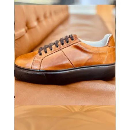 Baskets en cuir– 8911 CAMEL - MAKEBA