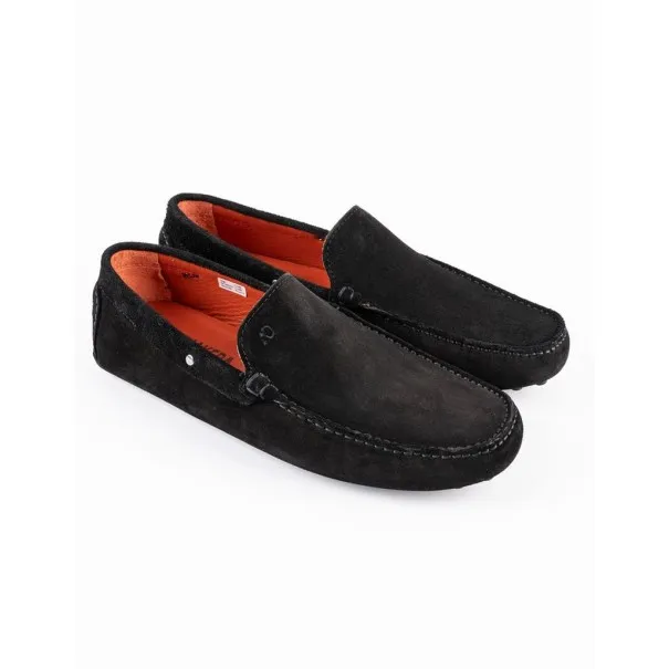 Mocassins en cuir Tito – PP01 Daim Noir - MAKEBA