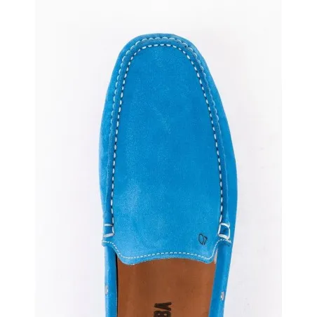 Mocassins en cuir Tito – PP01 Daim Bleu - MAKEBA
