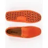 Mocassins en cuir Tito – PP01 Daim Orange - MAKEBA