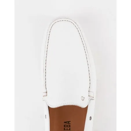 Mocassins en cuir Tito – PP01 Cuir Blanc - MAKEBA