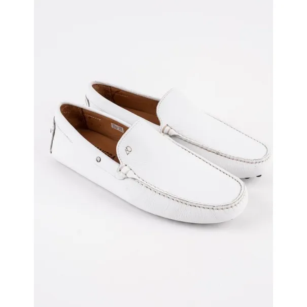 Mocassins en cuir Tito – PP01 Cuir Blanc - MAKEBA