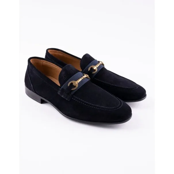Chaussures en cuir Luca – CLA7 Daim Bleu - MAKEBA