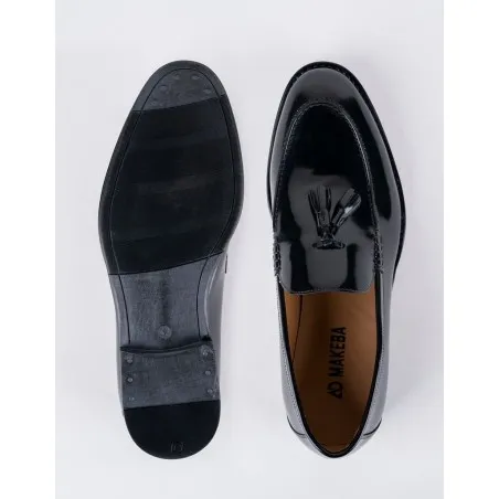 Chaussures en cuir Carlo – CH70 Noir Glacé - MAKEBA