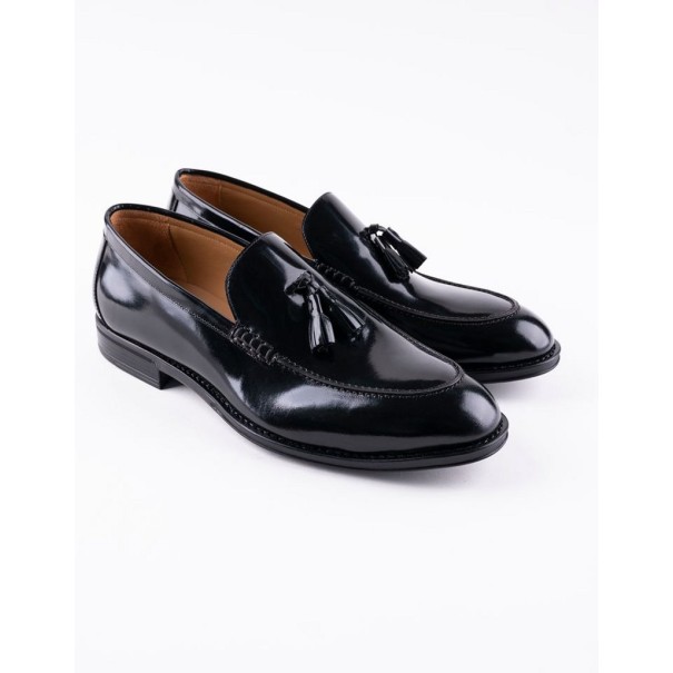 Chaussures en cuir Carlo – CH70 Noir Glacé - MAKEBA