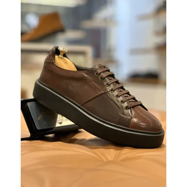 Baskets en cuir – 8911 MARRON - MAKEBA