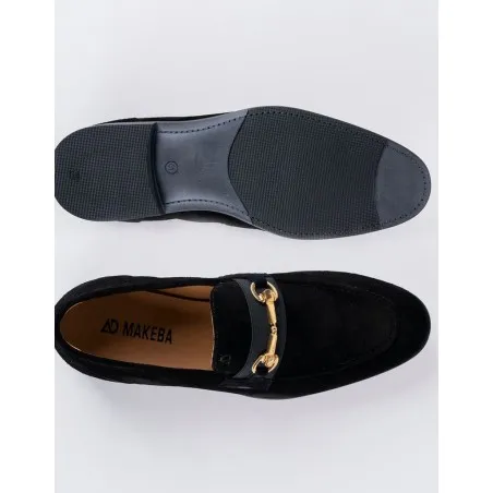 Chaussures en cuir Luca – CLA7 Daim Noir - MAKEBA
