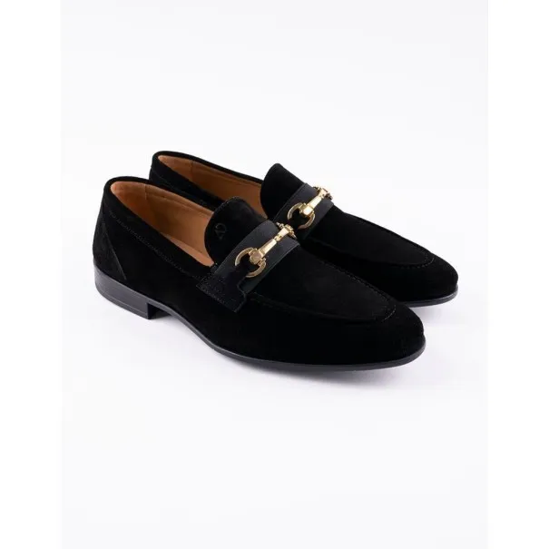 Chaussures en cuir Luca – CLA7 Daim Noir - MAKEBA