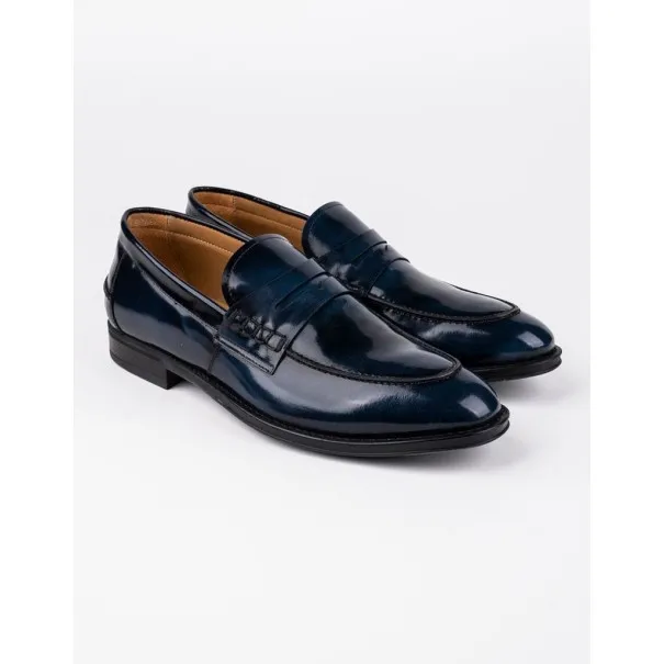 Chaussures en cuir Carlo – CH07 Bleu - MAKEBA