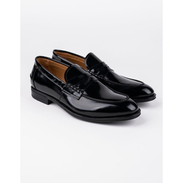 Chaussures en cuir Carlo – CH07 Noir Glacé - MAKEBA