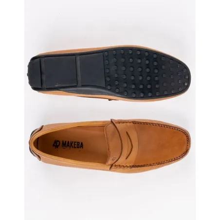 Mocassins en cuir Tino – TD100 Camel - MAKEBA