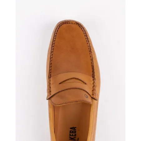 Mocassins en cuir Tino – TD100 Camel - MAKEBA