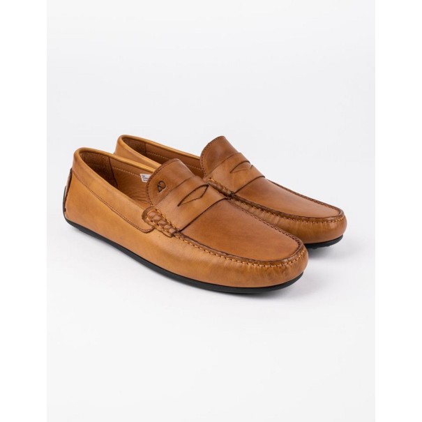 Mocassins en cuir Tino – TD100 Camel - MAKEBA