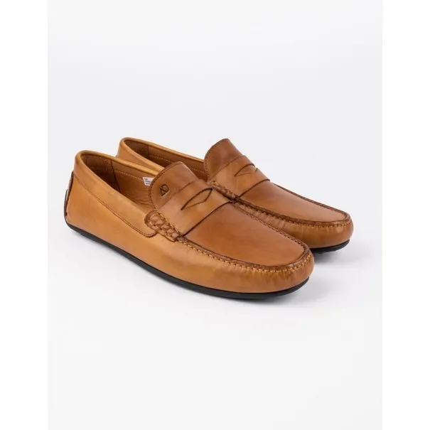 Mocassins en cuir Tino – TD100 Camel - MAKEBA