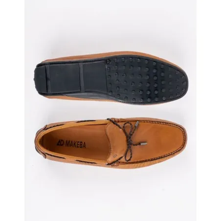 Mocassins en cuir Tino – TD103 Camel - MAKEBA