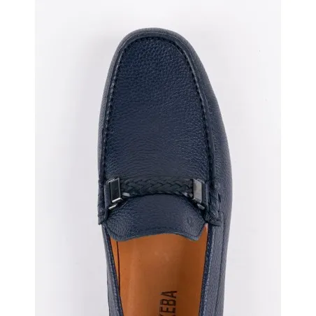 Mocassins en cuir Tino – TD101 Bleu - MAKEBA