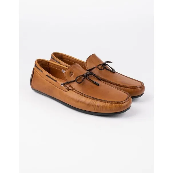 Mocassins en cuir Tino – TD103 Camel - MAKEBA