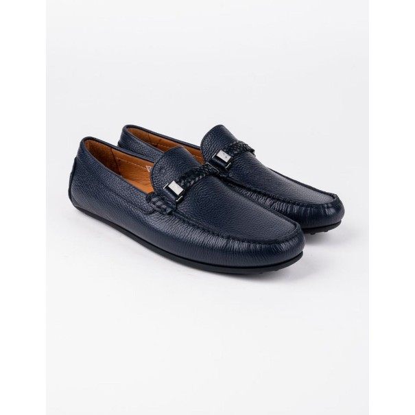 Mocassins en cuir Tino – TD101 Bleu - MAKEBA