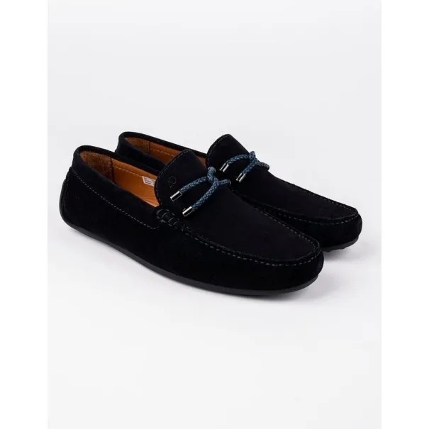 Mocassins en cuir Tino – TD102 Bleu - MAKEBA