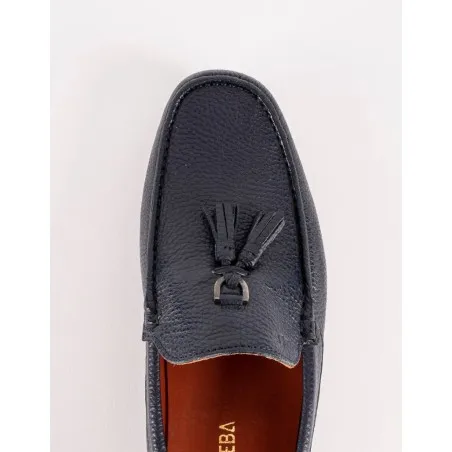 Mocassins en cuir Tino – TD104 Bleu - MAKEBA