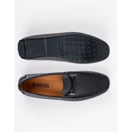 Mocassins en cuir Tino – TD101 Noir - MAKEBA