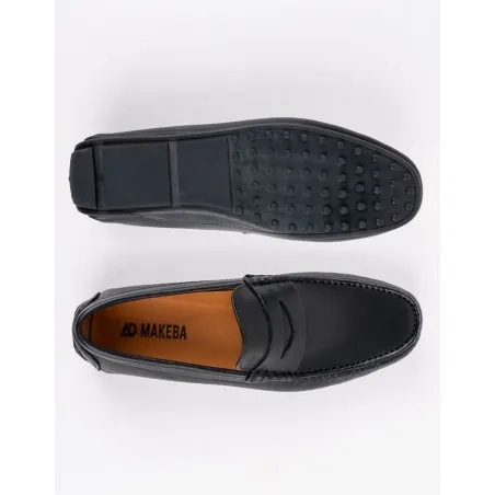 Mocassins en cuir Tino – TD100 Noir - MAKEBA