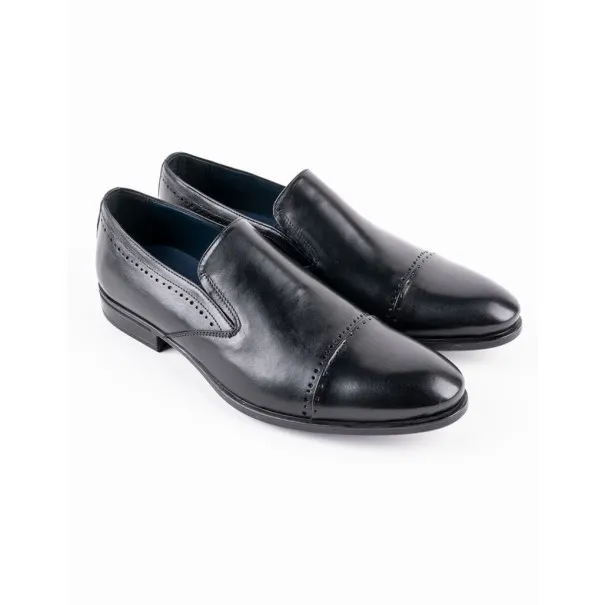 Chaussures en cuir Silvio – 8607 Noir - MAKEBA