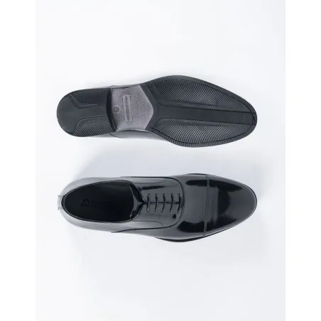 Chaussure en cuir Dante – DB21 Noir Brillant - MAKEBA