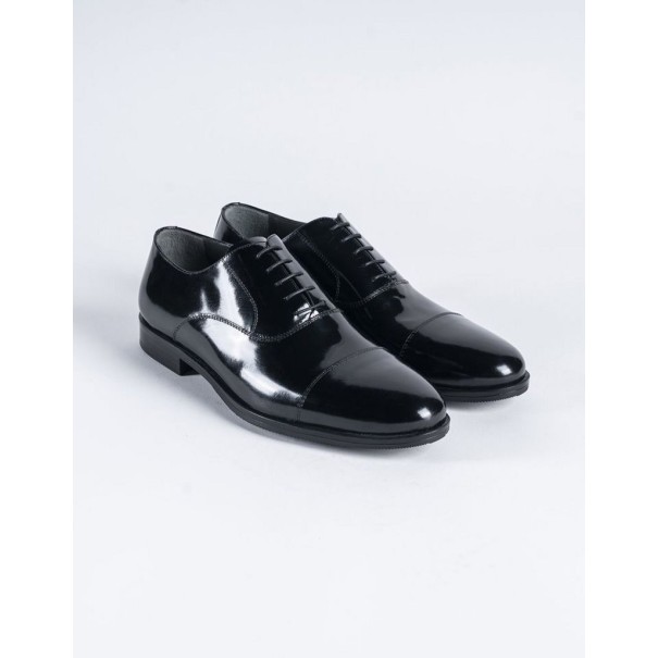 Chaussure en cuir Dante – DB21 Noir Brillant - MAKEBA