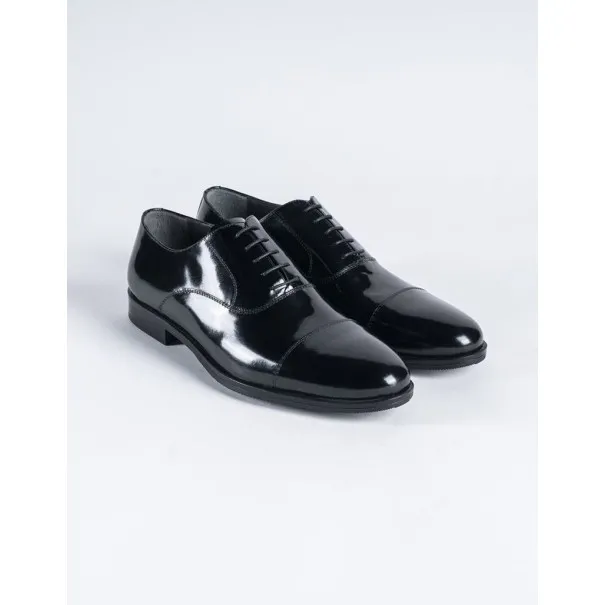 Chaussure en cuir Dante – DB21 Noir Brillant - MAKEBA