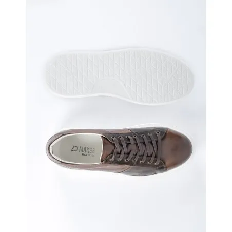 Baskets en cuir Sonny – 8901 Marron - MAKEBA
