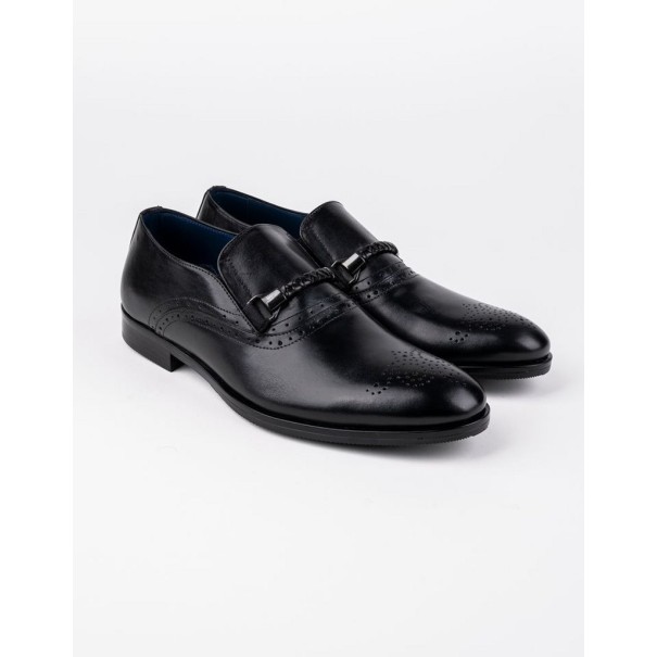 Chaussures en cuir Dante – DB09 Noir - MAKEBA
