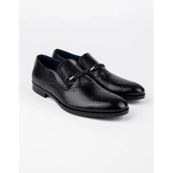 Chaussures en cuir Dante – DB09 Noir - MAKEBA