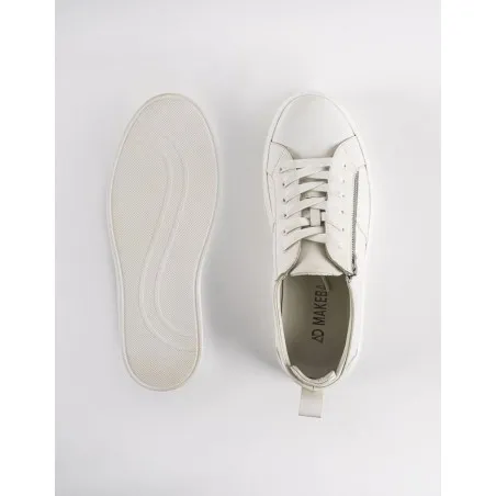 Baskets en cuir Cassio – CVR06 Blanc - MAKEBA
