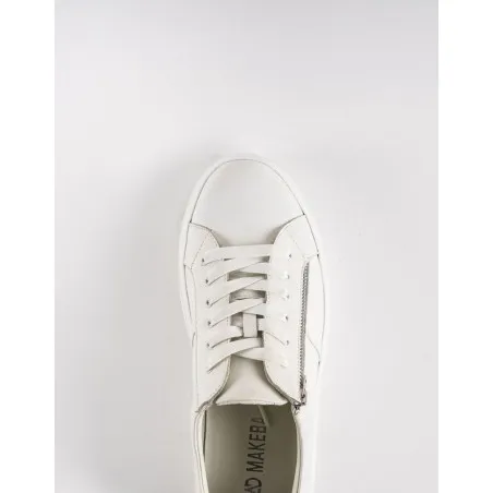 Baskets en cuir Cassio – CVR06 Blanc - MAKEBA