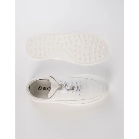 Baskets en cuir Raffaello – Mac203 Blanc - MAKEBA