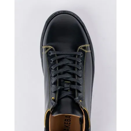 Baskets en cuir Felipe – E21 Noir-Jaune - MAKEBA