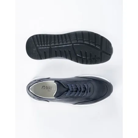 Baskets en cuir Marco – 1304 Bleu - MAKEBA