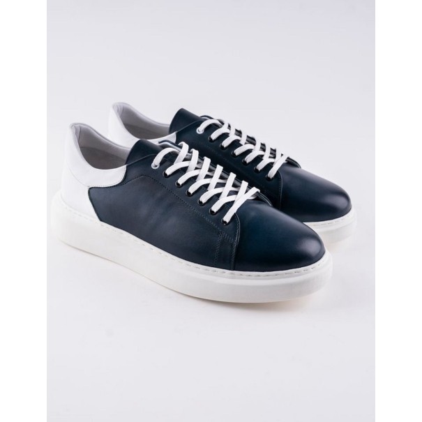 Basket en cuir Raffaello – Mac02 Bleu - MAKEBA