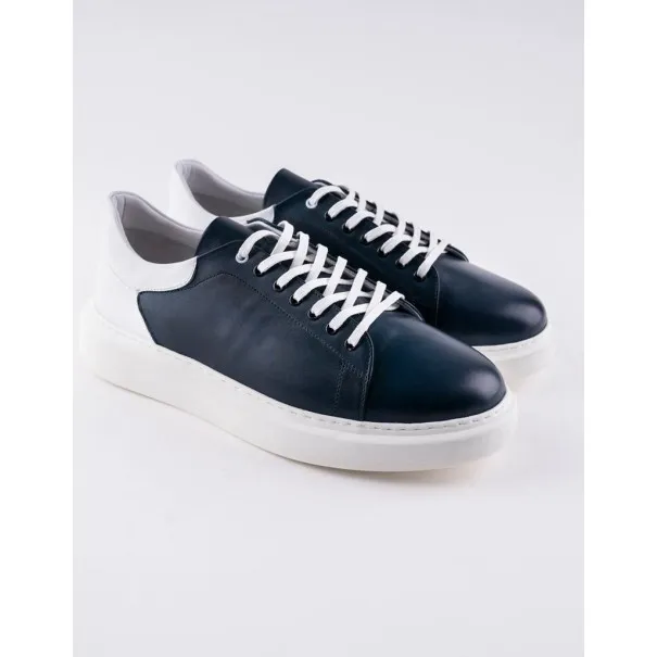 Basket en cuir Raffaello – Mac02 Bleu - MAKEBA