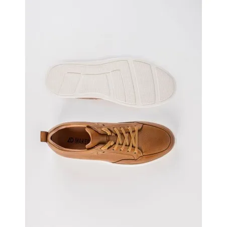 Baskets en cuir Leo – CU02 Camel - MAKEBA