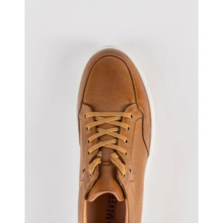 Baskets en cuir Leo – CU02 Camel - MAKEBA