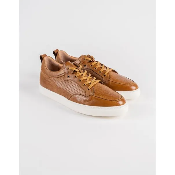 Baskets en cuir Leo – CU02 Camel - MAKEBA