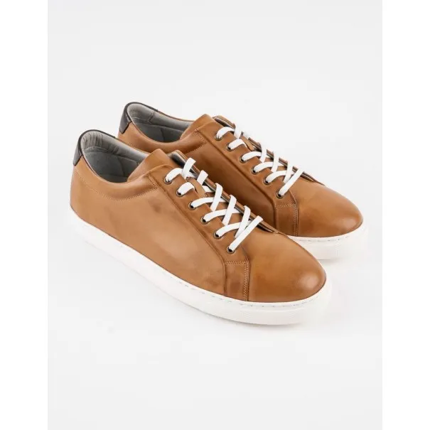 Baskets en cuir Leo – CU05 Camel - MAKEBA