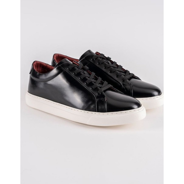 Baskets en cuir Leo – CU05 Noir Glacé - MAKEBA
